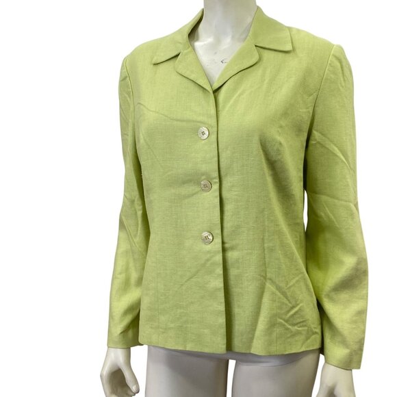 Coldwater Creek Linen Blend Womens Button-Up‎ Blazer Jacket size 10 - Picture 2 of 7